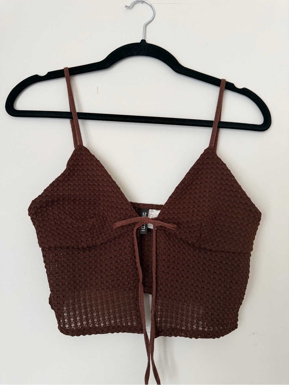 H&M Brown Knit Tie-Front Cami